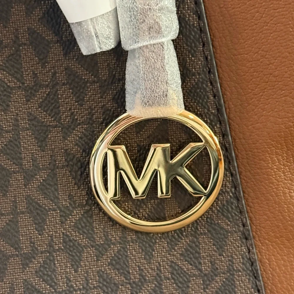 Michael Kors Brown and Tan Charlotte Tote - Picture 2 of 4